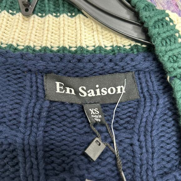 NEW En Saison Spencer Cardigan Size XS Chunky Collegiate Rugby Academia Sweater - Picture 13 of 13